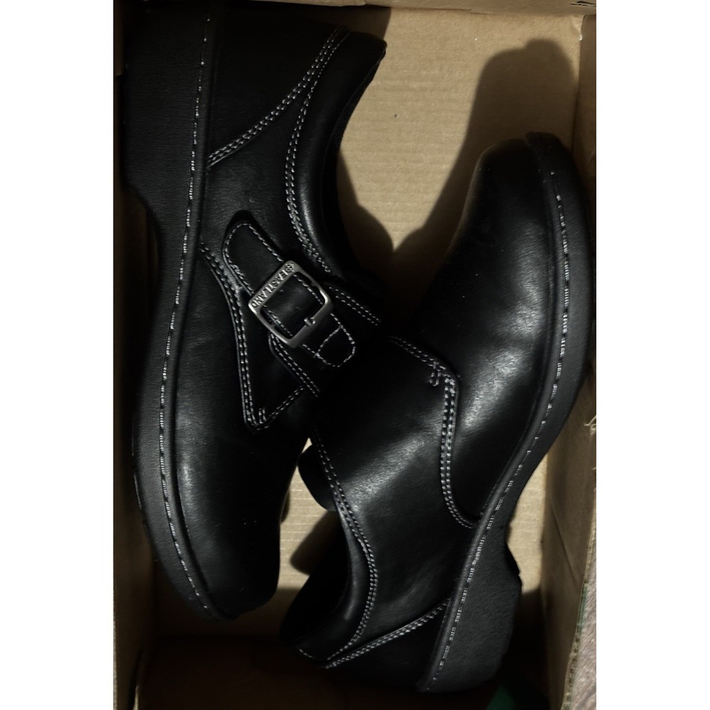 Black Women's Comfort Slip-On Shoe with Buckle - Picture 4 of 8